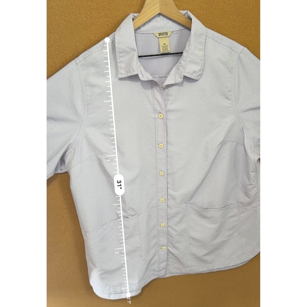 Duluth Trading Co Button Up Shirt Women 2X Purple Long Sleeve Utility Garden - Picture 6 of 8